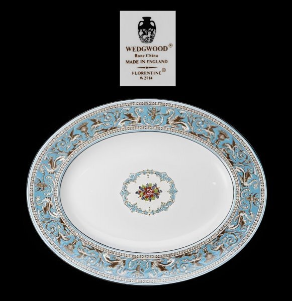 未使用ウェッジウッド フロレンティーン　ターコイズ　17.5cmケーキプレート ウェッジウッド（Wedgwood） フロレンティーン ターコイズ