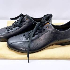 未使用保管 美品 Louis Vuitton ルイヴィトン モノグラムマヒナ ローカット レザー スニーカー 黒 36 1/2 約23cm