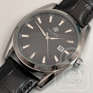 大人が堂々と身に着けることができる逸品【あたかも6694を彷彿とさせる腕時計の原型的スタイル/新品】日付 ブラック文字盤/黒革