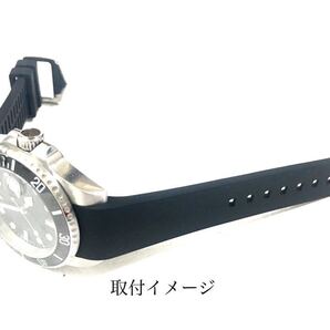 腕時計 社外品 シリコン ラバーベルト 20mm カーブエンド ブラック 黒 【対応】ロレックス サブマリーナ/GMTマスター Rolex 互換