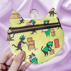 kirari 猫耳ポーチ ネコ柄 カード入れ 小銭入れ コインケース ハンドメイド 小物入れ ミニポーチ ポーチ 宅配ねこ