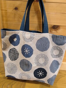 ハンドメイド※サークル水玉便利手提げ