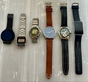 1円スタート GALAXY HUAWEI SKAGEN SWATCH IRONY CASIO CITIZEN 腕時計 ジャンク 6点 セット