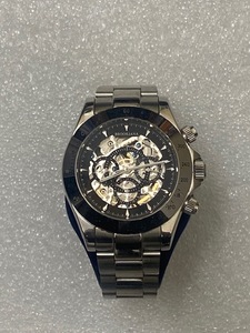 BROOKIANA ブルッキアーナ BA-1648 オートマティック AUTOMATIC 自動巻き クロノグラフ スケルトン Watch 腕時計 BLACK 黒文字盤 稼働