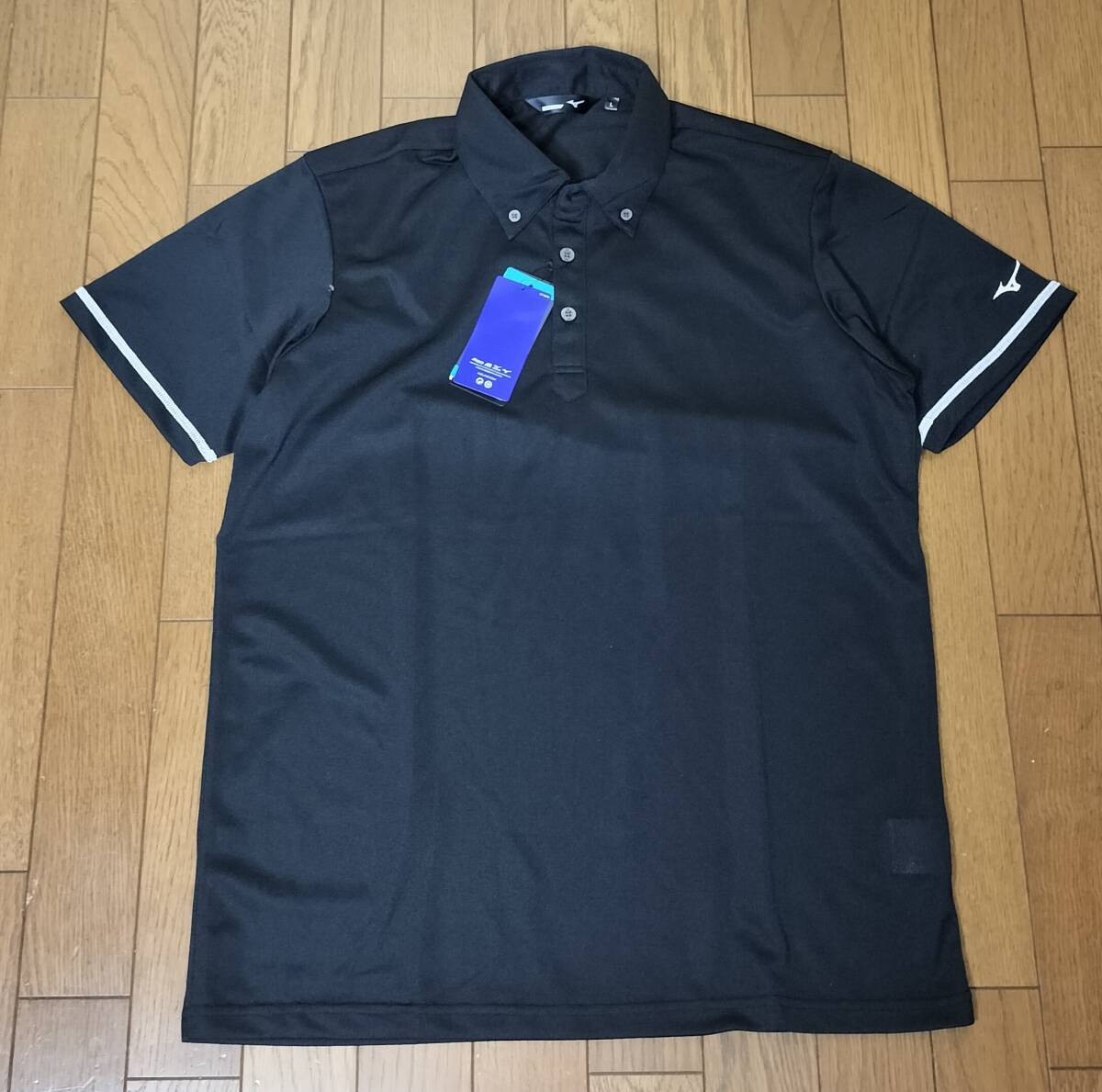 【未使用品】Nike テニスロゴ刺繍DRI-FIT ブラックポロシャツXLサイズ 未使用品】Nike テニスロゴ刺繍DRI-FIT ブラックポロシャツXLサイズ