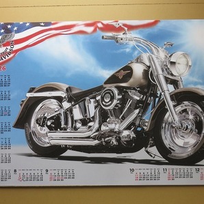 2026年 令和8年 不織布カレンダー ハーレーダビッドソン/年表 インテリア 目隠し