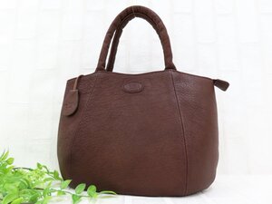 ◆超美品◆IBIZA イビサ◆カーフ レザー 本革◆ハンド トート バッグ◆ブラウン ゴールド金具◆ロゴ型押し◆腕掛け◆N10350