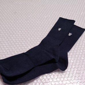 八代白百合学園高等学校 制服 学校指定スクールソックス 濃紺 校章入り靴下 新品 熊本県 ハイソックス ネイビー