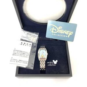 C0940△ 1円~ Disney ディズニー ミッキーマウス オープンハート MC-754B-B SS 手巻き ブルー文字盤 レディース 腕時計 稼働 動作確認済