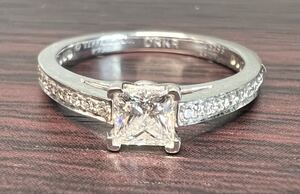 Tiffany リング Pt950 ノヴォ エンゲージメント ダイヤモンド 0.29ct 3.29g 8号 EG1664