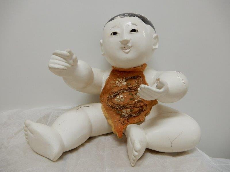 骨董　御所人形　共箱付　縁起物　大きめ　節句　時代物　アンティーク　古物　蔵出し 歌舞伎屋製 御所人形 横綱土俵入（共箱） | レトロ屋うめばち 骨董