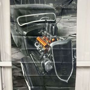 送料無料 150x90cm 特大 フラッグ 1224 ホットロッド HOTROD アメ車 ガレージ 装飾 お部屋の装飾 バナー アメリカン ヴィンテージ レトロ
