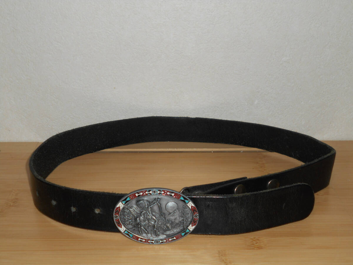 1981年製　BERGAMOT BRASS WORKS バックルベルト 未使用 1981 Proud To Be An American Bergamot Brass Works Belt