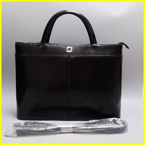 ★未使用 pierre cardin/ピエールカルダン 2way ビジネスバッグ/ブラック/レザー/A4対応/書類鞄/ブリーフケース/若干難あり&2166300003