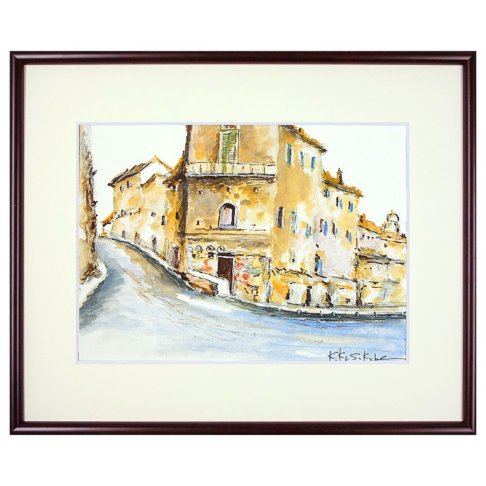 油絵　日下部 寛/プロバンスの村　オリジナル　額装 油絵 日下部 寛/プロバンスの村 オリジナル 額装 2025年最新