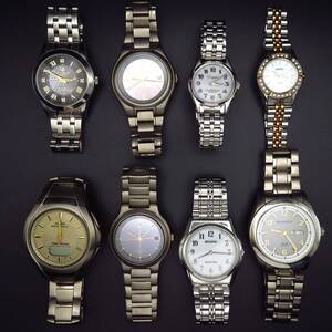 ソーラー腕時計おまとめセット 8個/SEIKO CASIO CITIZEN ATTESA 電波 等/メンズ/レディース/ブランド/大量/点/kg
