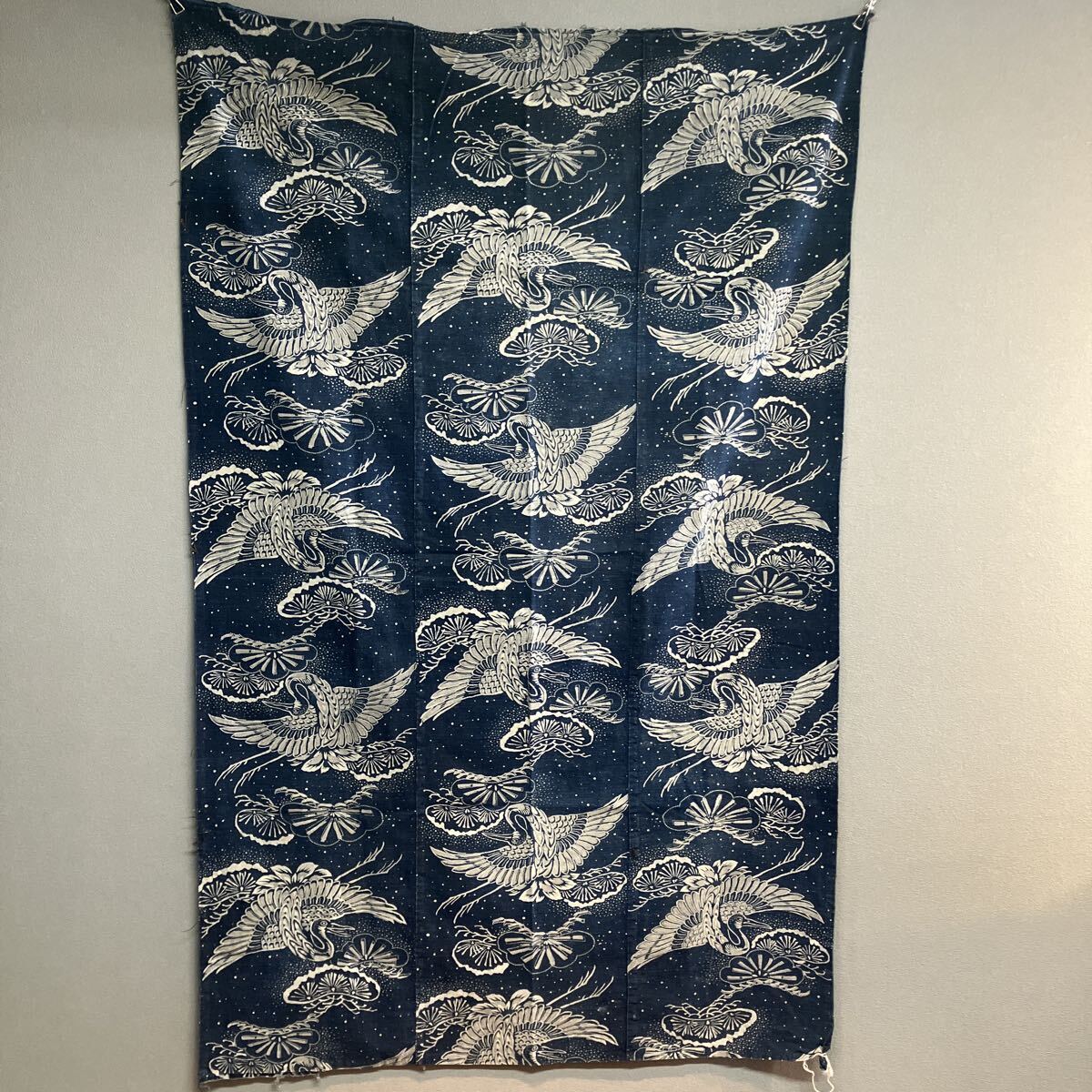 木綿・古布・明治期前後のお品・紅殻染め型染め1巾・約160cmｘ30cm 木綿・古布・明治期前後のお品・紅殻染め型染め1巾・約160cmx30cm