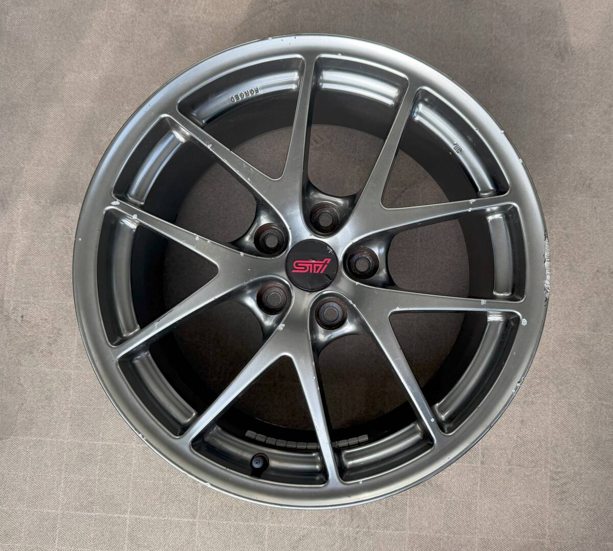 ナナ 美品 BBS ホイール インプレッサ WRX STI 夏タイヤ　鍛造 SUBARU 【鍛造】スバル WRX STI 純正 オプション BBS RV739 18in