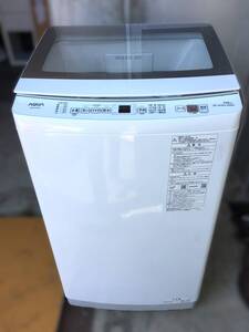 nt250917-001Z AQUA AQW-S7N (W) 7kg 3D Active Wash 2023年製 中古美品 洗濯機 家具 家電 動作OK アクア ワイドガラストップ 全自動洗濯機