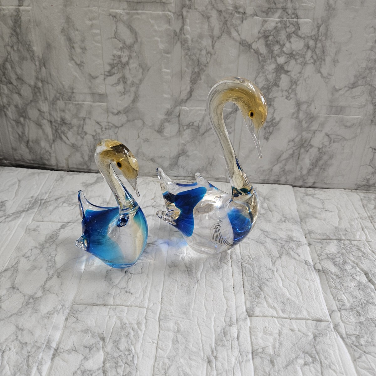 MultiGlass ガラス白鳥 2体セット Amazon.co.jp: Multi Gla マルティグラス 白鳥スワン ガラス工芸