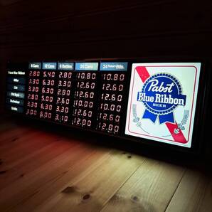 Pabst Blue Ribbon メニューボード ライトサイン パブストブルーリボン ビール 照明 ビンテージ ヴィンテージ アメリカン