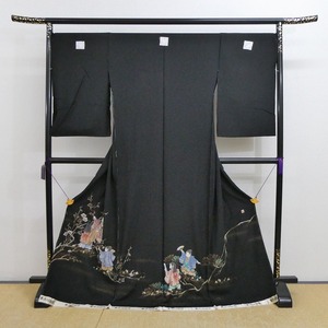 2509A-2073●関着/黒留袖/作家物/濱ちりめん/童等/新品/未仕立て/正絹/絵羽/(梱包サイズ:80)