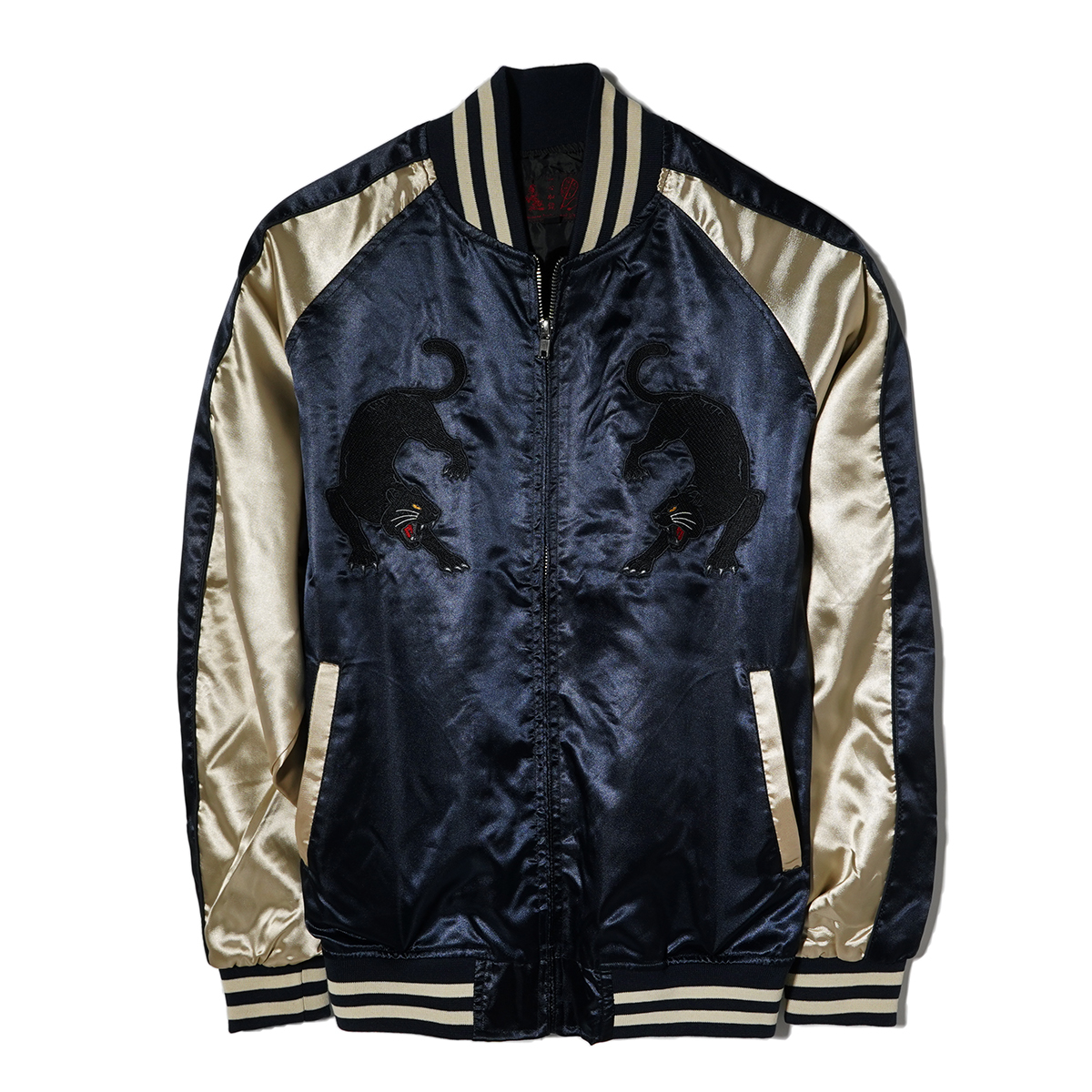 一点物 80年代ビンテージ　スーベニアジャケット　スカジャン　黒豹 スカジャン スーベニアジャケット ブルゾン メンズ 黒豹