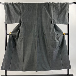 【美品】 男着物 身丈145cm 裄丈71cm M 袷 大島紬 アンサンブル 証紙 亀甲絣 茶緑色 正絹 秀品 【中古】