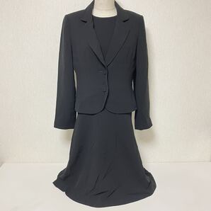 即決☆東京イギン TOKYO IGIN アンサンブル ワンピース ジャケット セット ブラック フォーマル 11AR 美品 冠婚葬祭 スーツ L