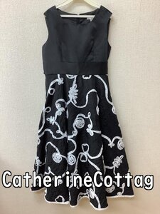 Catherine Cottage キャサリンコテージ 黒ドレス 白テープ飾り サイズ150