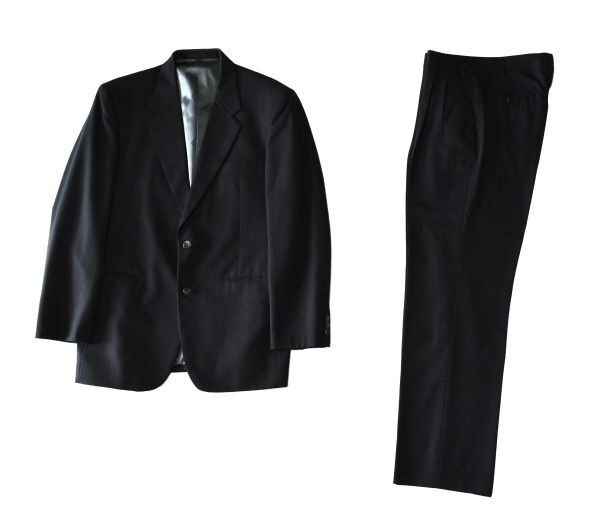 美品　ダンヒル　スーツセット　黒　48(L位) dunhill ダンヒル 社製生地使用 秋冬 ネービーピン＆シャドー