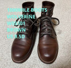 MADE IN USA WOLVERINE 1000MILE BOOTS W05301 BROWNuruva Lynn 1000 миля ботинки гонки выше Brown Work ботинки America производства