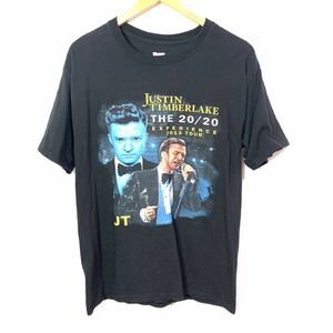 ■Hanes製 JUSTIN TIMBERLAKE ジャスティン ティンバーレイク 2013 TOUR Tシャツ 古着 海外ミュージシャン 両面プリント ブラック■