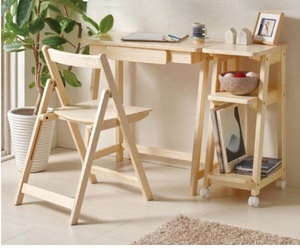 / new goods / free shipping / soft simple design / relax natural / compact size / desk + folding .. chair + rack simple 3 point set 