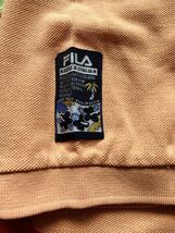 ★FILA GOLF フィラゴルフ★グリーンとオレンジの斜めカラーがお洒落！コットン素材のメンズ半袖ポロシャツ/L_画像5