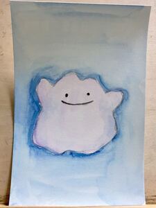 Art hand Auction Handgezeichnete Illustration Metamon Pokemon Pocket Monster Aquarell Postkarte [Shizuka Aoki], Comics, Anime-Waren, handgezeichnete Illustration