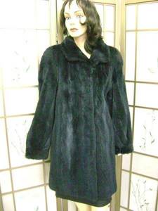  blue shared * raccoon fur coat size 4-6