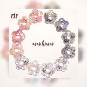 *131 ハンドメイド レジンパーツ ドライフラワー 押し花 チャーム カボション フラワー