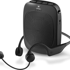 ハンズフリー拡声器 耳掛け式マイク 音楽再生 小型スピーカー ポータブル拡声器 拡声器ハンズフリー