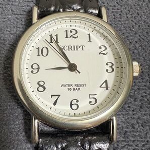 SCRIPT クォーツ 日本製 メンズ 腕時計 アナログ 黒 ベルト ブラック