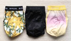 Wacoal BROS ワコール ブロス ボクサーパンツ Lサイズ 花柄 カラシ×迷彩 ブラック×グラデーション イエロー 3枚セット ☆送料無料