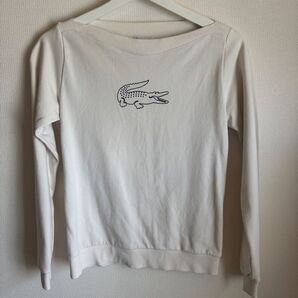⑥【LACOSTE】ホワイト トレーナー サイズ38