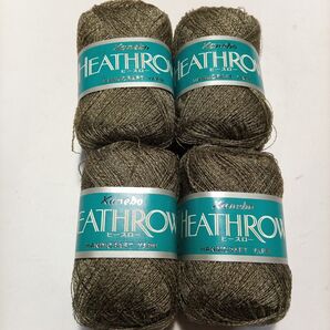 12カネボウ毛糸ヒースロー4玉グレー緑