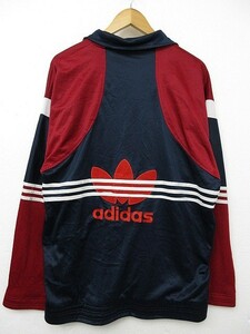 USA 古着 アディダス adidas ジャージ ジャケット トレフォイルロゴ ビッグロゴ ネイビー赤 大きいサイズ■L24194AWS21-200915-1003