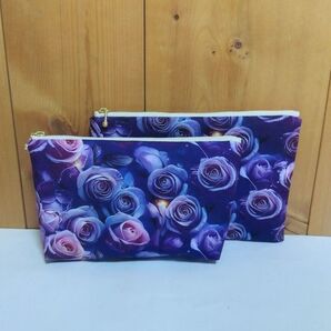 大きめポーチ+フラットポーチ ハンドメイド