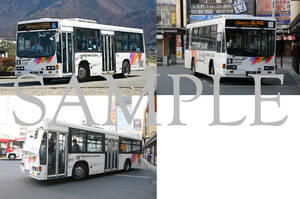 D【バス写真】Ｌ版３枚　アルピコ交通　いすゞキュービックバス