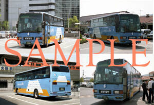 Ｆ【バス写真】Ｌ版４枚　神姫バス　エアロクイーンM　スーパーライナー　中国ハイウェイバス