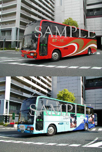 D[ bus photograph ]L version 2 sheets Gifu bus Aero Queen MV Osaka line high speed bus 