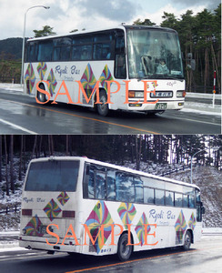 F[ bus photograph ]L version 2 sheets both . bus Aero Queen Mf lens 