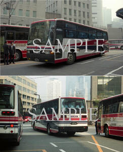 Ｆ【バス写真】Ｌ版２枚　阪神バス　エアロバス　高速車